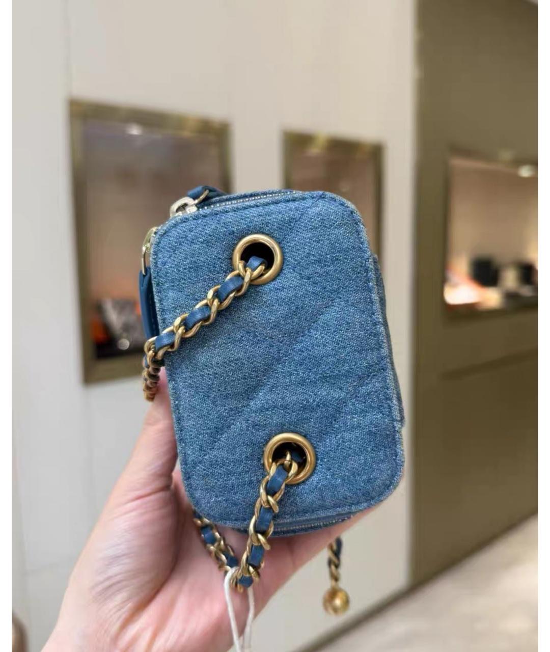 CHANEL Голубая сумка через плечо, фото 4