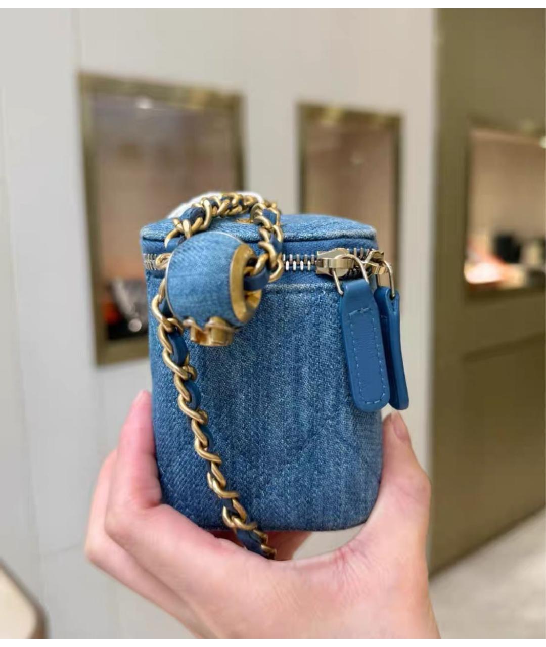 CHANEL Голубая сумка через плечо, фото 3