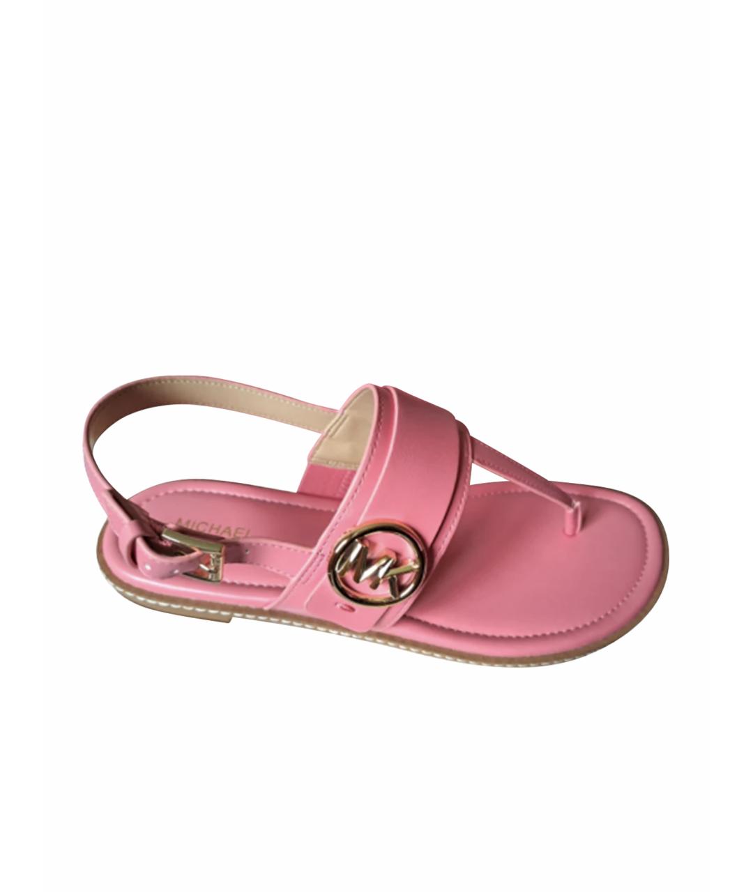 MICHAEL KORS Розовые сандалии из искусственной кожи, фото 1