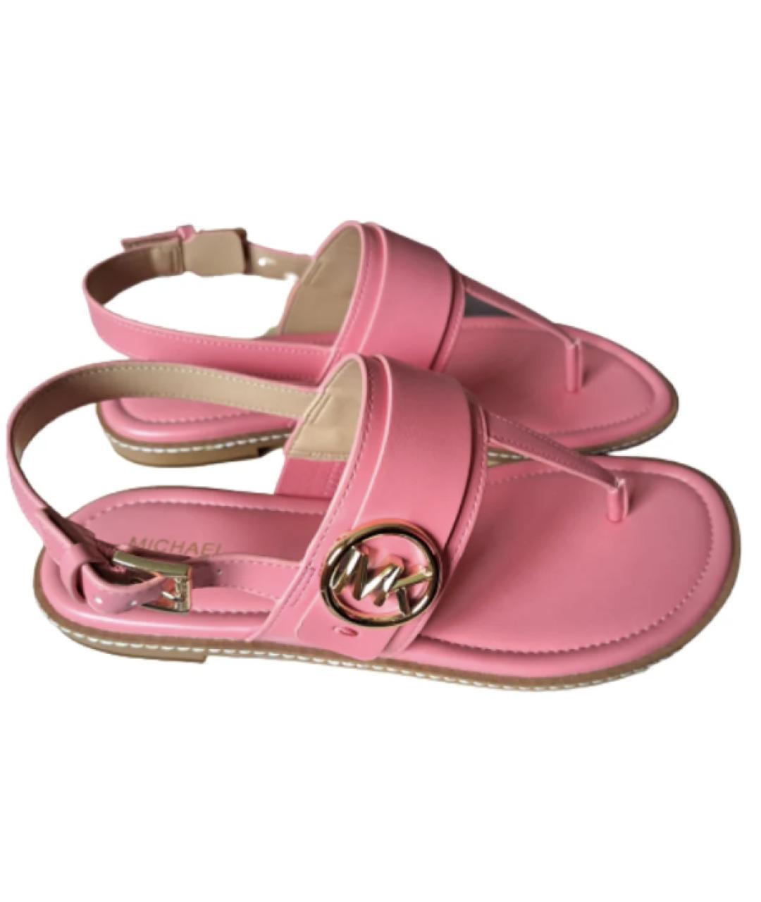 MICHAEL KORS Розовые сандалии из искусственной кожи, фото 5