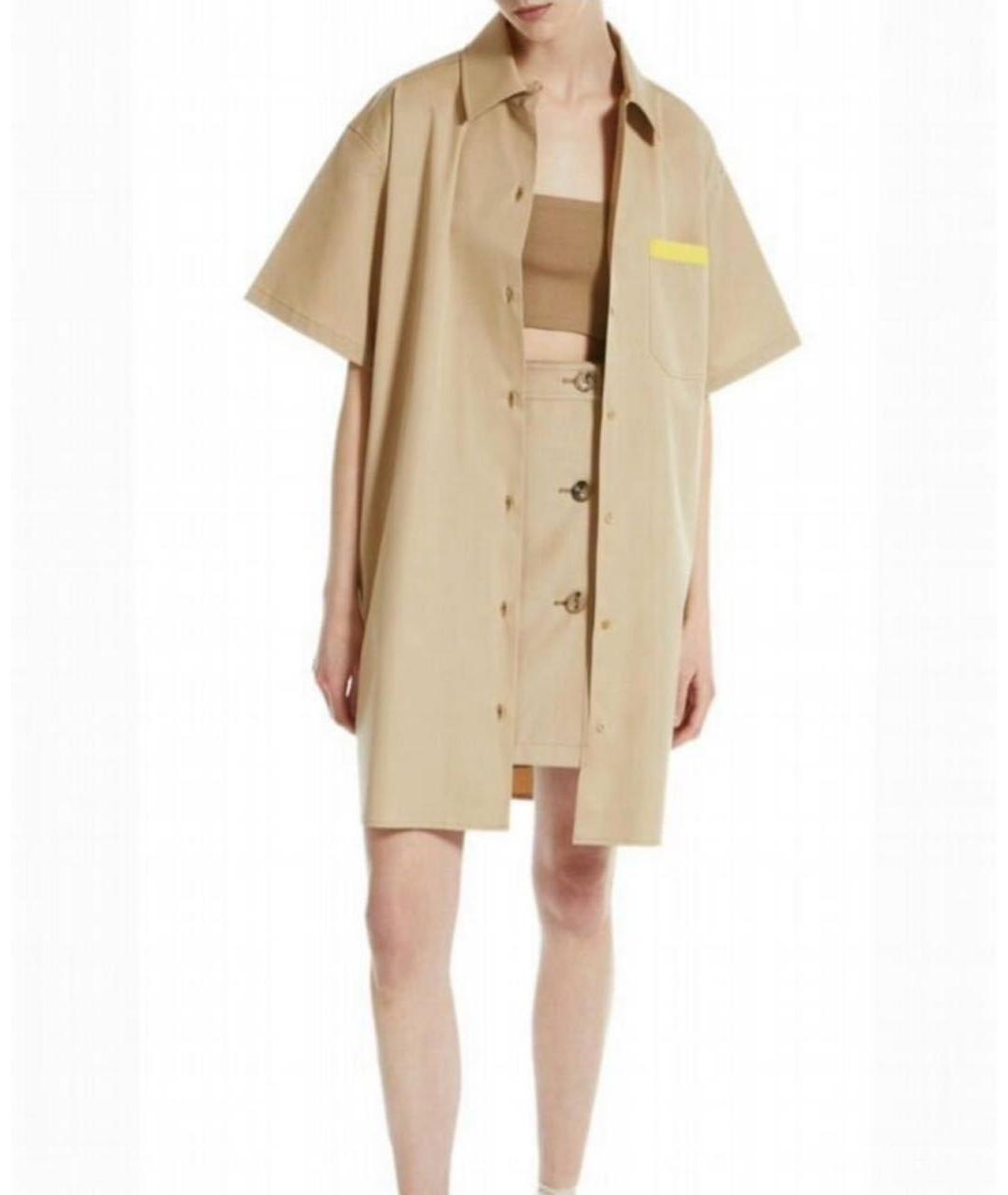 MAX MARA Бежевая хлопковая юбка мини, фото 8