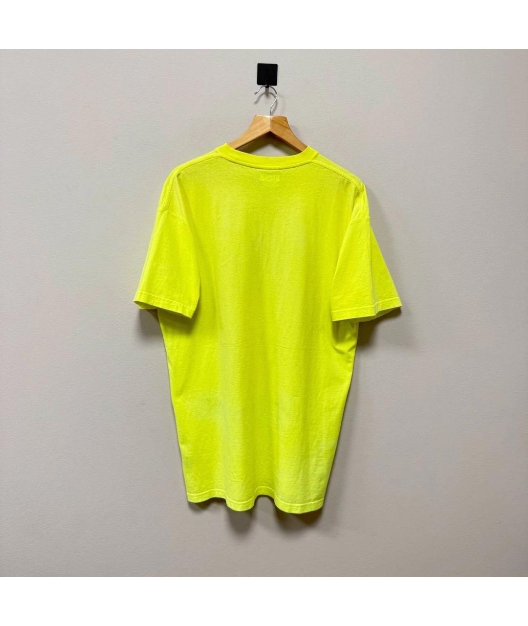 VETEMENTS Желтая хлопковая футболка, фото 3