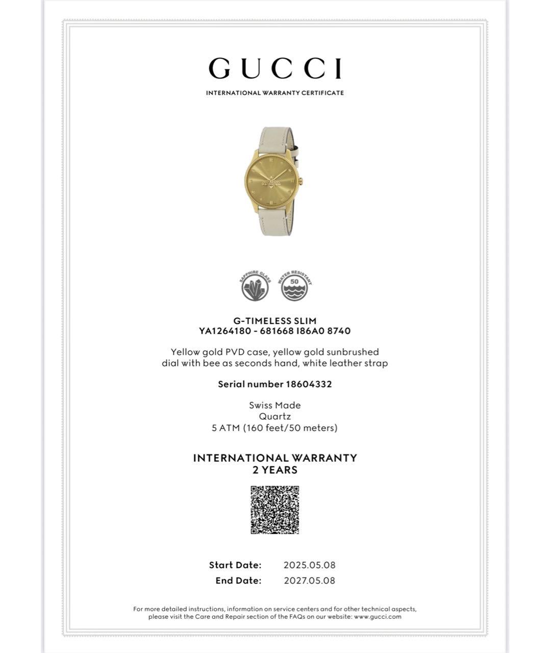 GUCCI Белые стальные часы, фото 8
