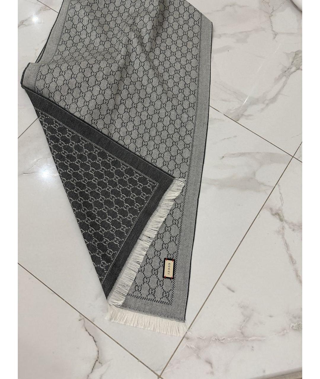 GUCCI Антрацитовый кашемировый шарф, фото 2