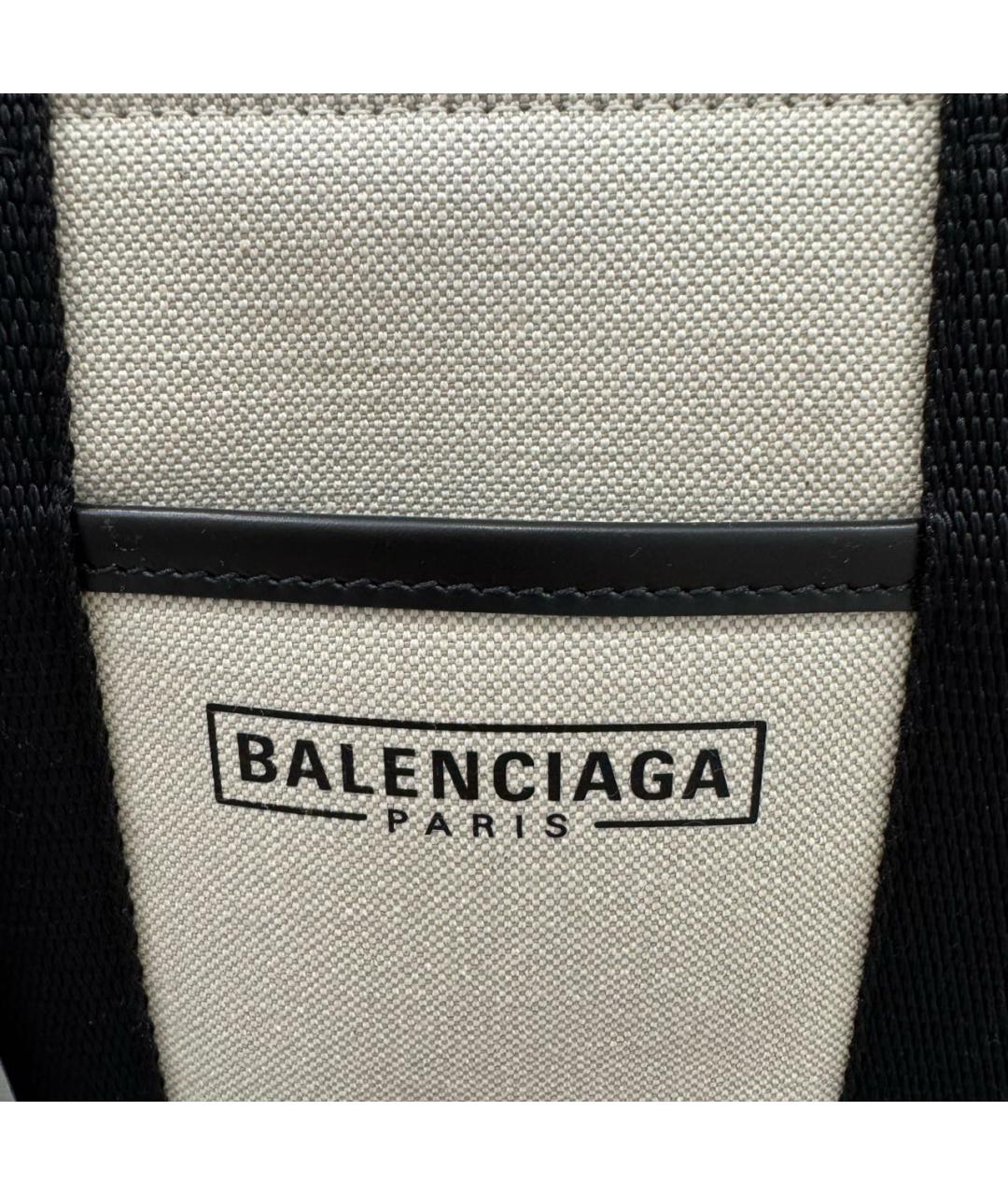 BALENCIAGA Белая льняная сумка тоут, фото 3