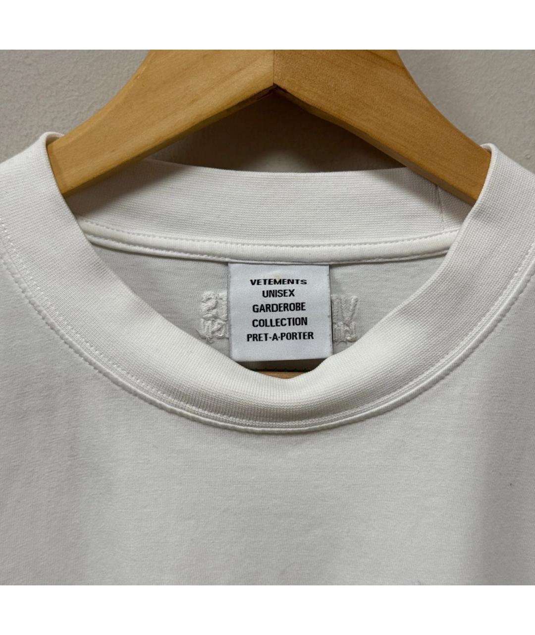 VETEMENTS Белая хлопковая футболка, фото 4