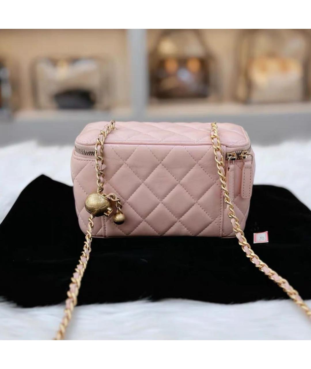 CHANEL Розовая кожаная сумка через плечо, фото 4