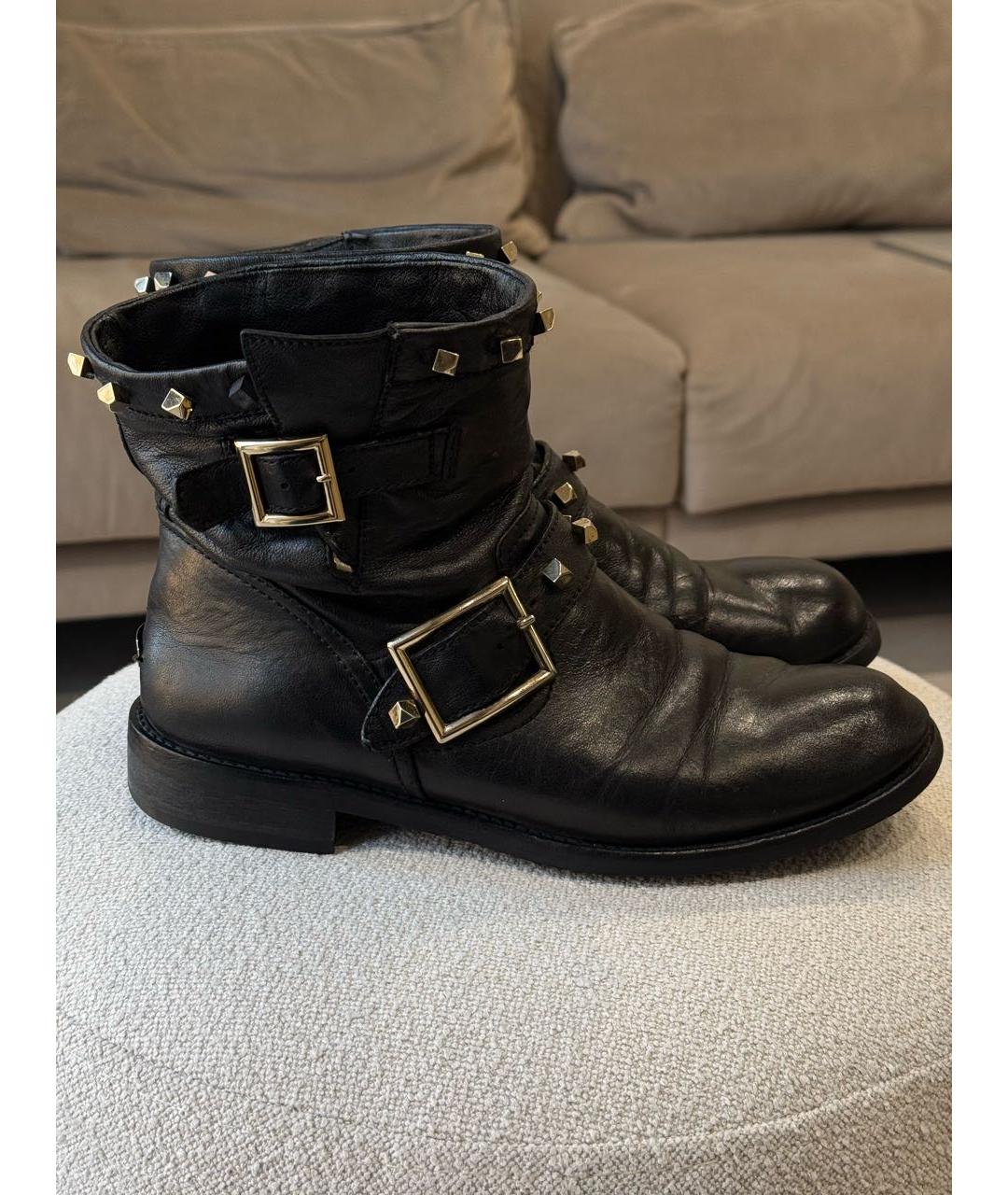 JIMMY CHOO Черные кожаные полусапоги, фото 5