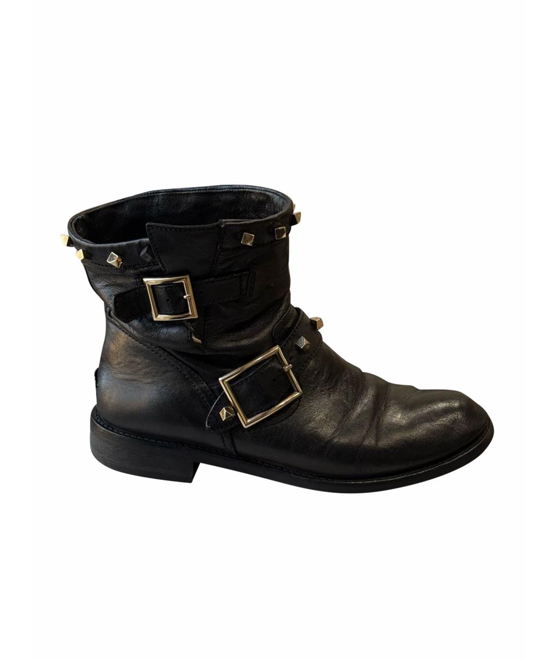 JIMMY CHOO Черные кожаные полусапоги, фото 1