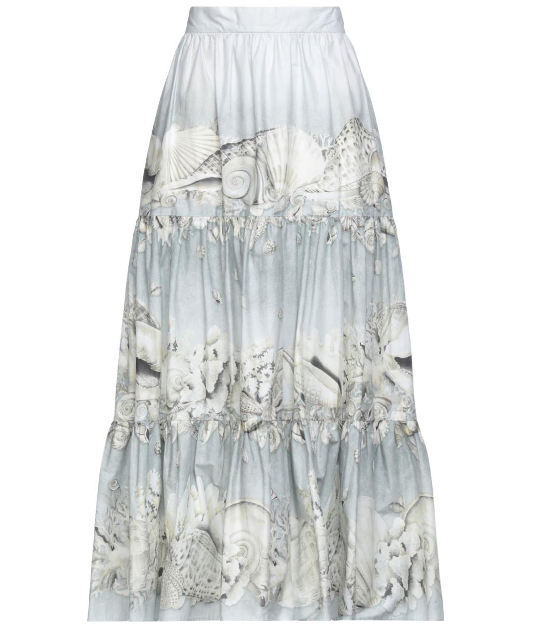 MAX MARA Серая хлопковая юбка макси, фото 1