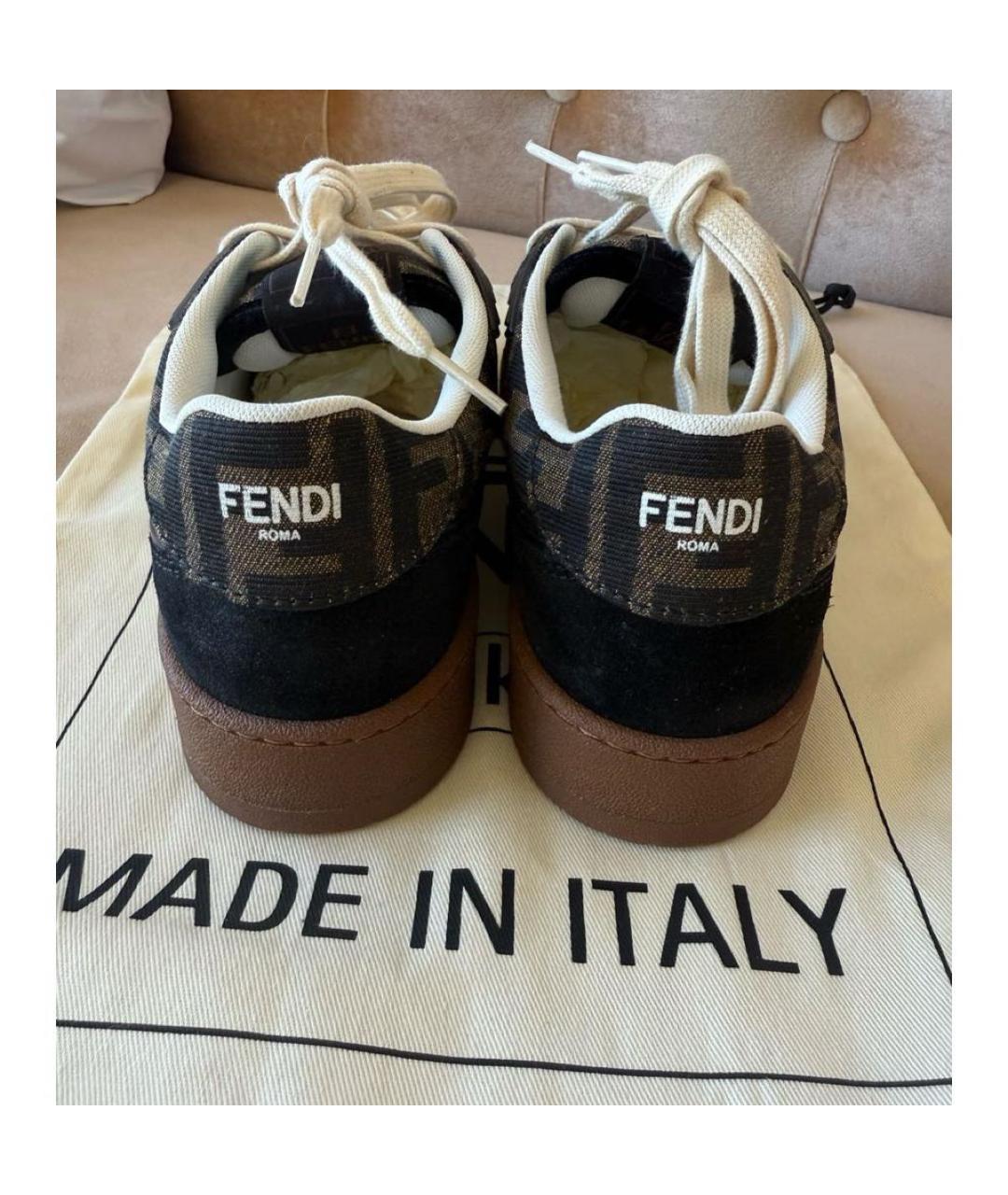 FENDI Коричневые кеды, фото 5