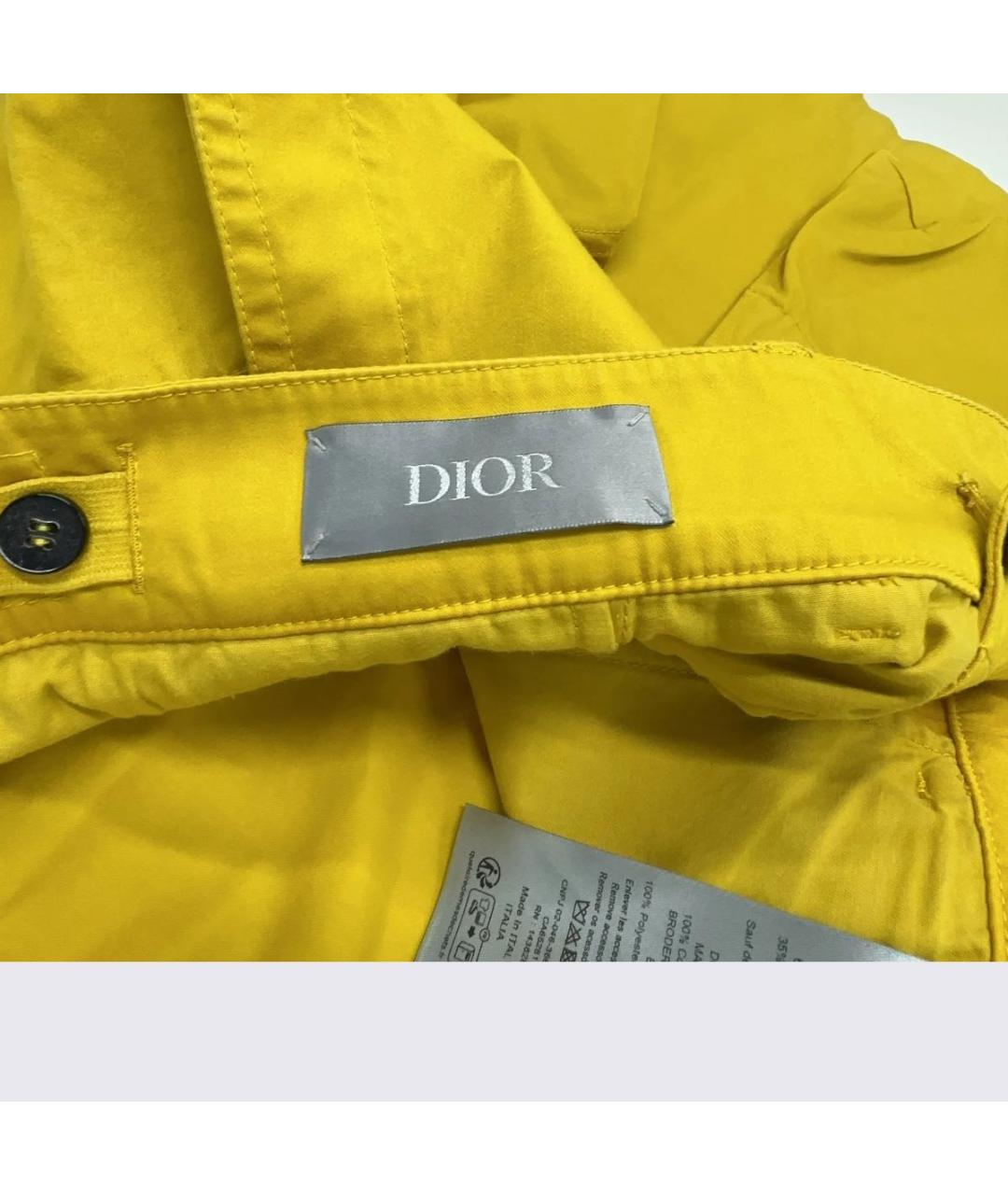 CHRISTIAN DIOR Горчичные хлопковые шорты, фото 5