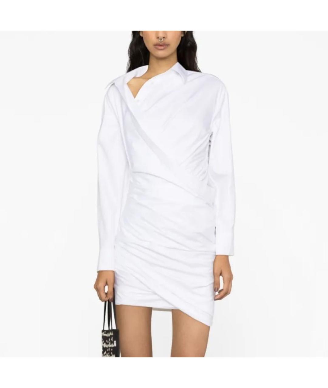 ALEXANDER WANG Белое хлопковое повседневное платье, фото 2