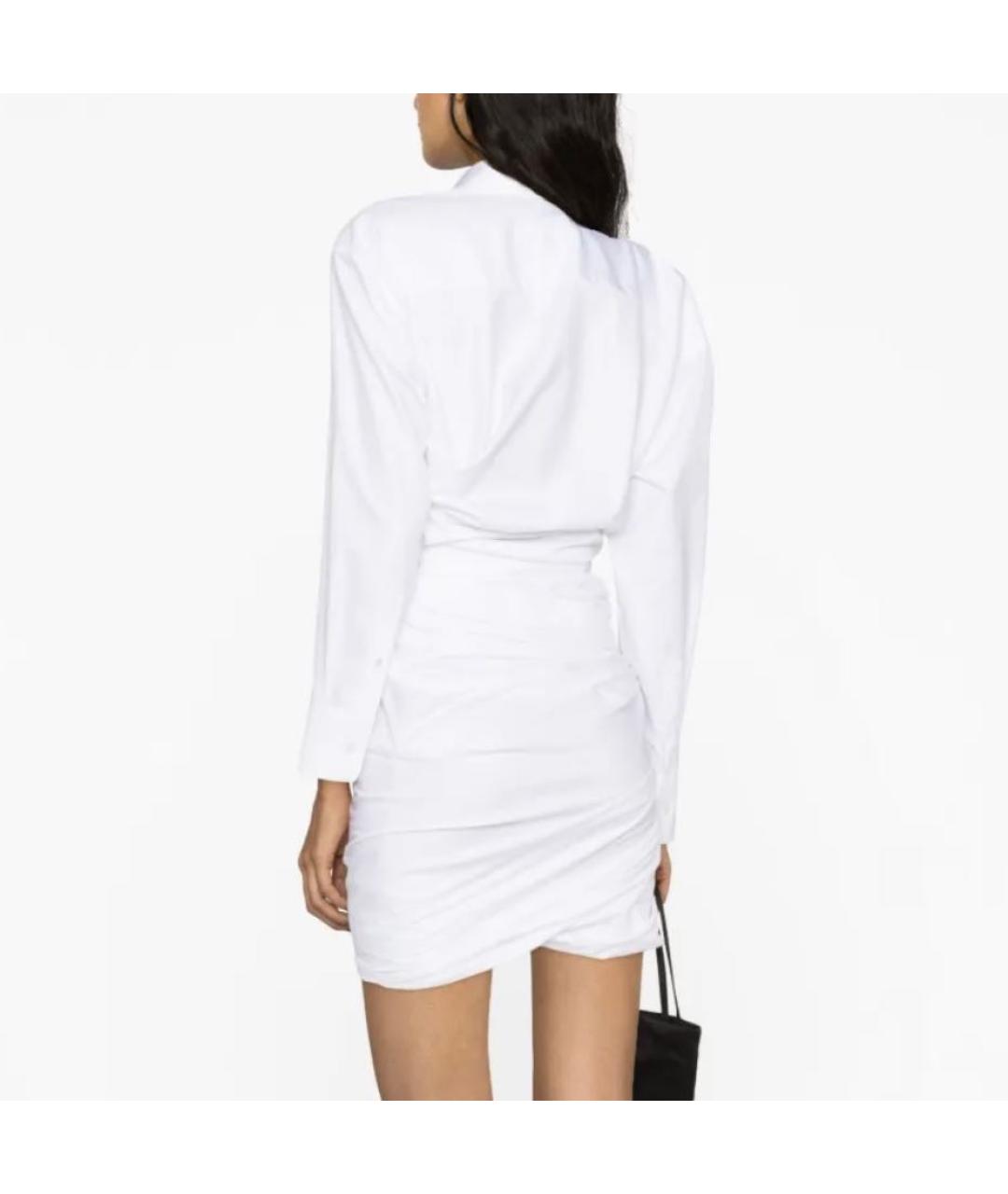 ALEXANDER WANG Белое хлопковое повседневное платье, фото 3