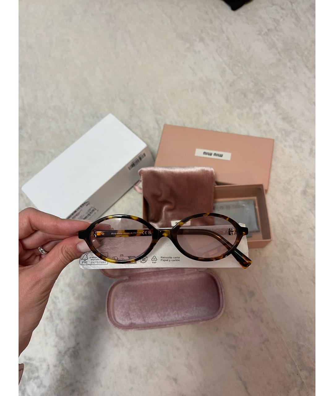 MIU MIU Коричневые солнцезащитные очки, фото 6