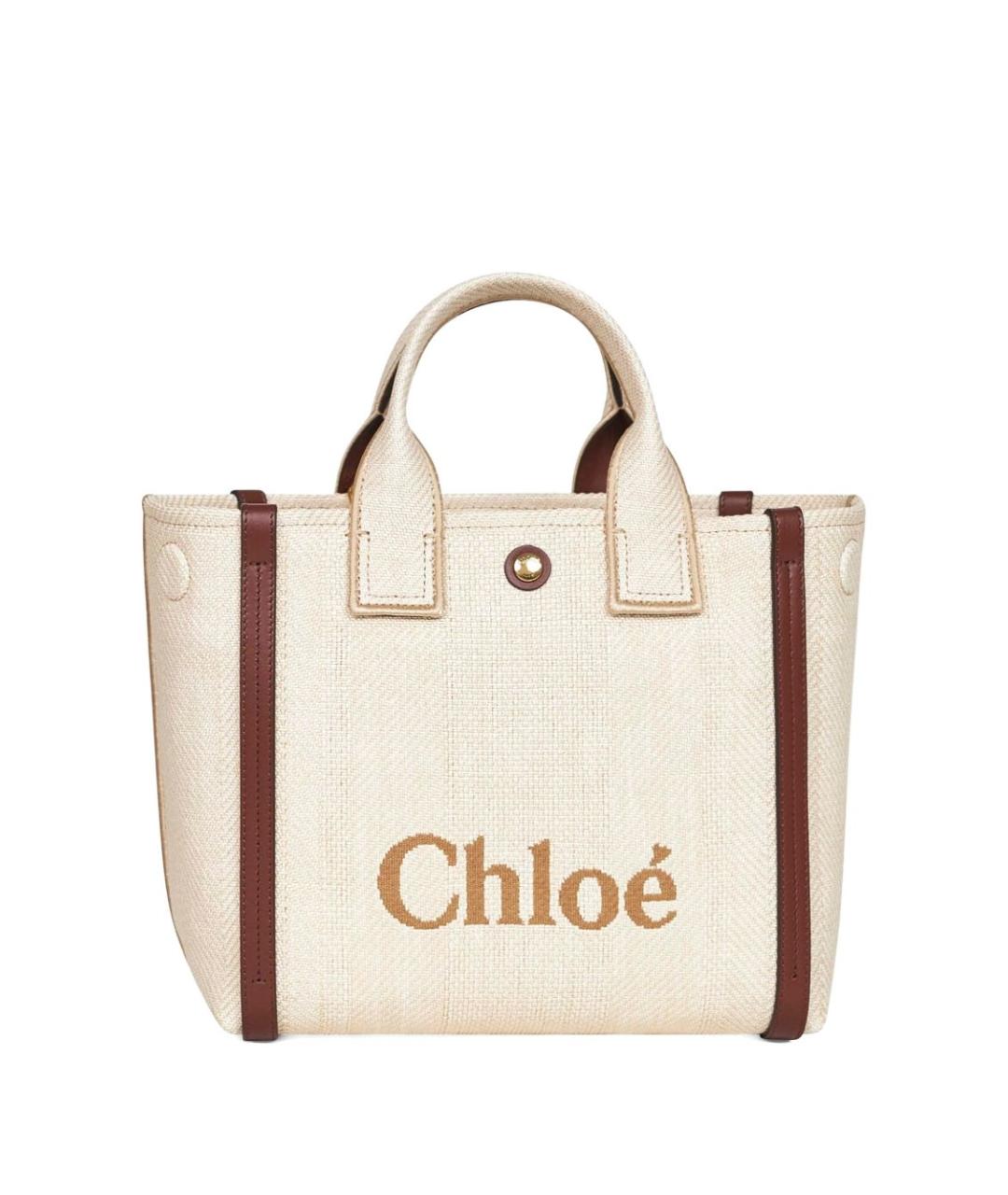 CHLOE Бежевая тканевая сумка тоут, фото 3
