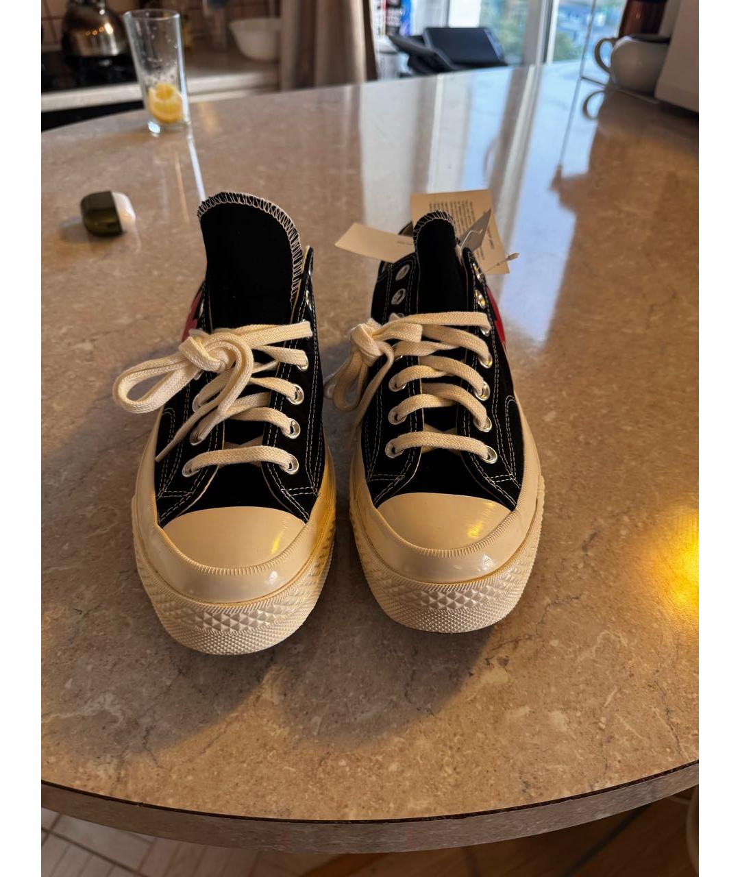 CONVERSE Черные текстильные низкие кроссовки / кеды, фото 2