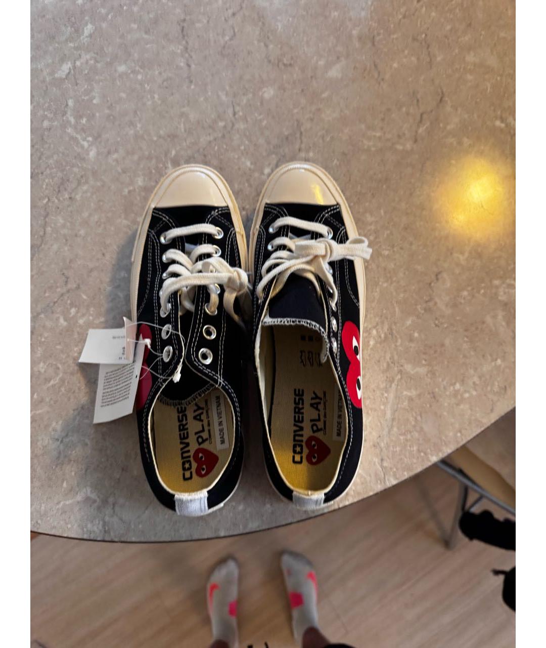 CONVERSE Черные текстильные низкие кроссовки / кеды, фото 3