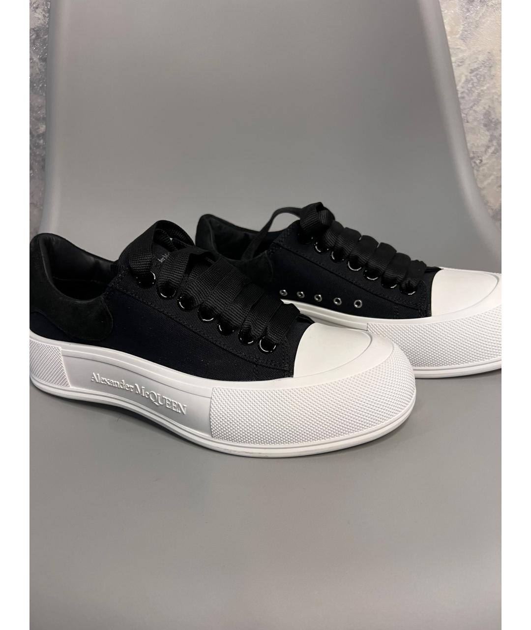 ALEXANDER MCQUEEN Черные текстильные кеды, фото 3