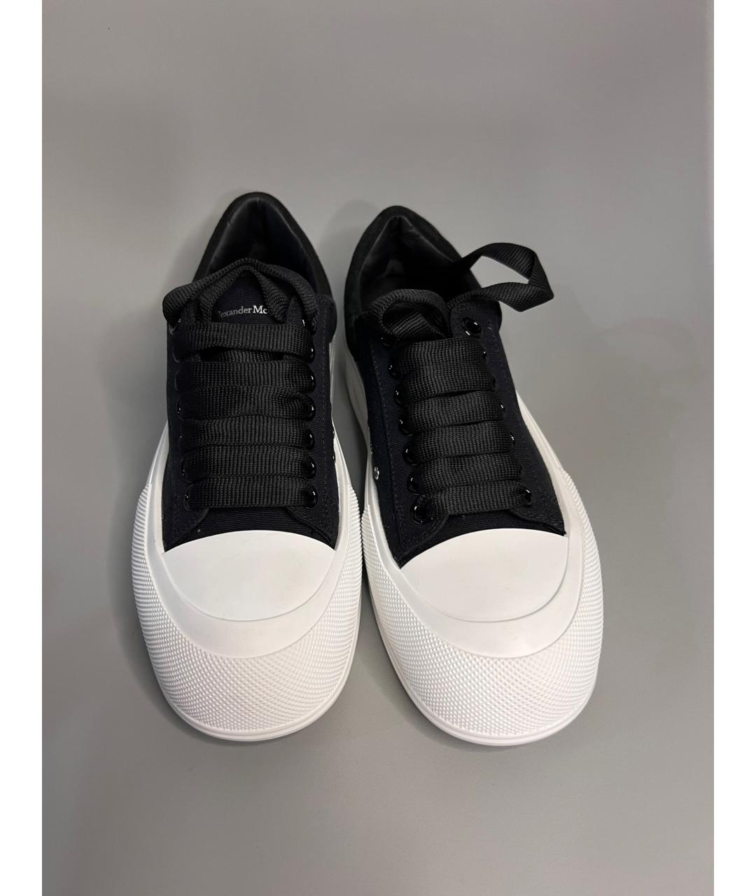 ALEXANDER MCQUEEN Черные текстильные кеды, фото 2