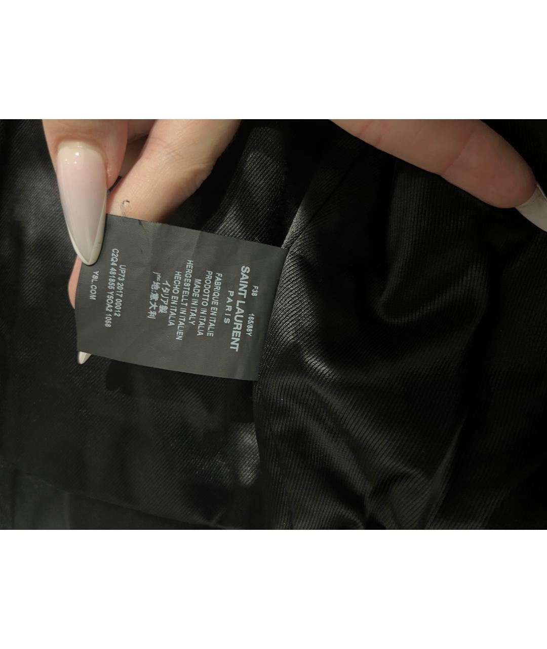 SAINT LAURENT Черная кожаная куртка, фото 4