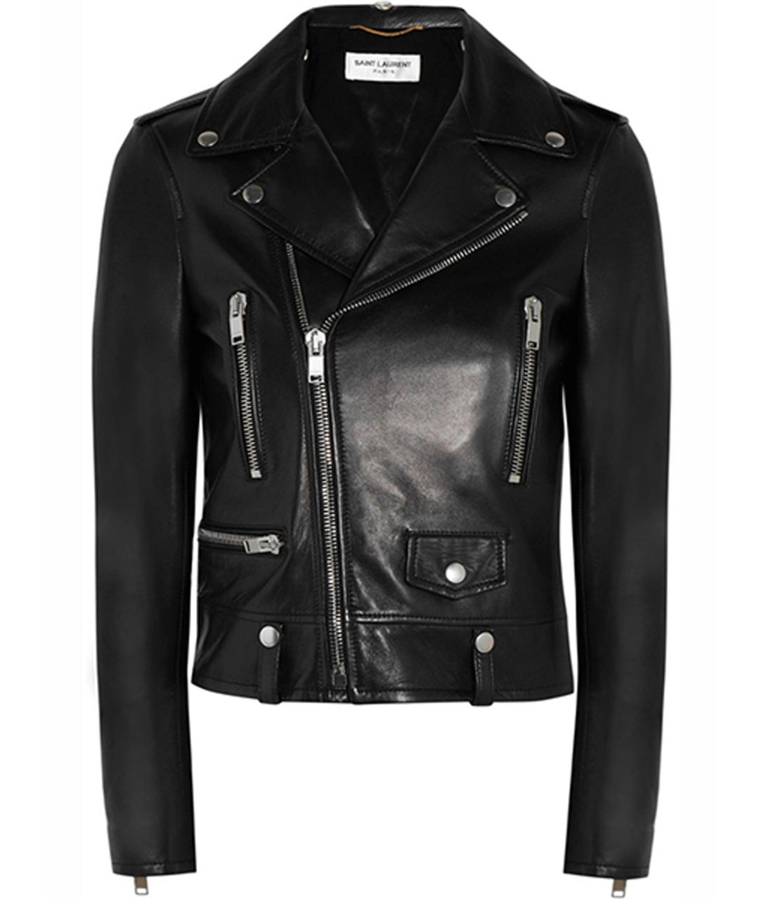 SAINT LAURENT Черная кожаная куртка, фото 1