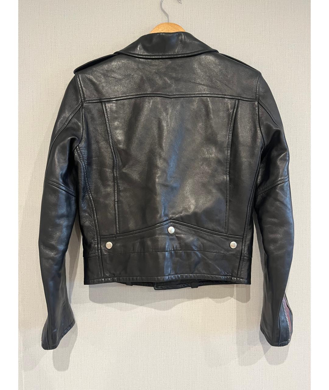 SAINT LAURENT Черная кожаная куртка, фото 2