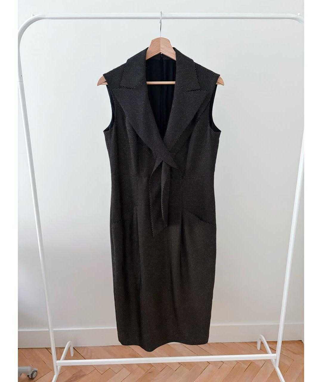 ESCADA Черное вискозное повседневное платье, фото 8