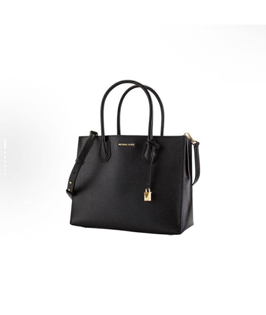 MICHAEL KORS Черная кожаная сумка тоут, фото 2