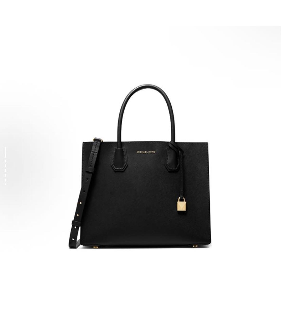 MICHAEL KORS Черная кожаная сумка тоут, фото 5