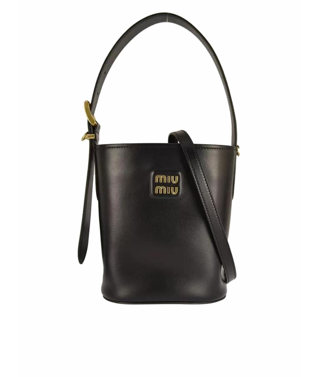 MIU MIU Черная кожаная сумка с короткими ручками, фото 1