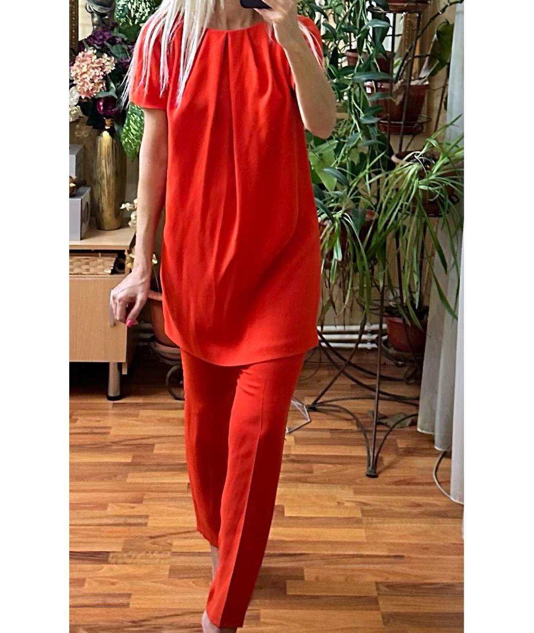 MAX MARA Красный ацетатный костюм с брюками, фото 7