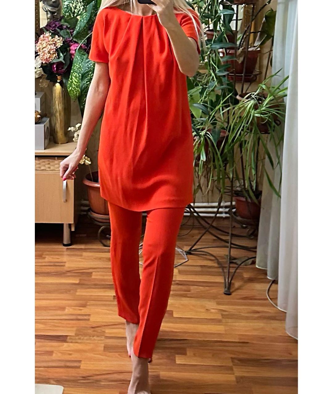 MAX MARA Красный ацетатный костюм с брюками, фото 6