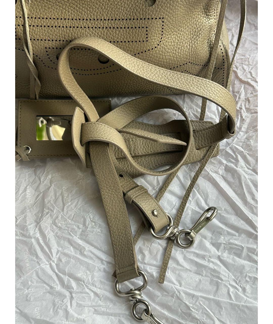 BALENCIAGA Бежевая кожаная сумка тоут, фото 6