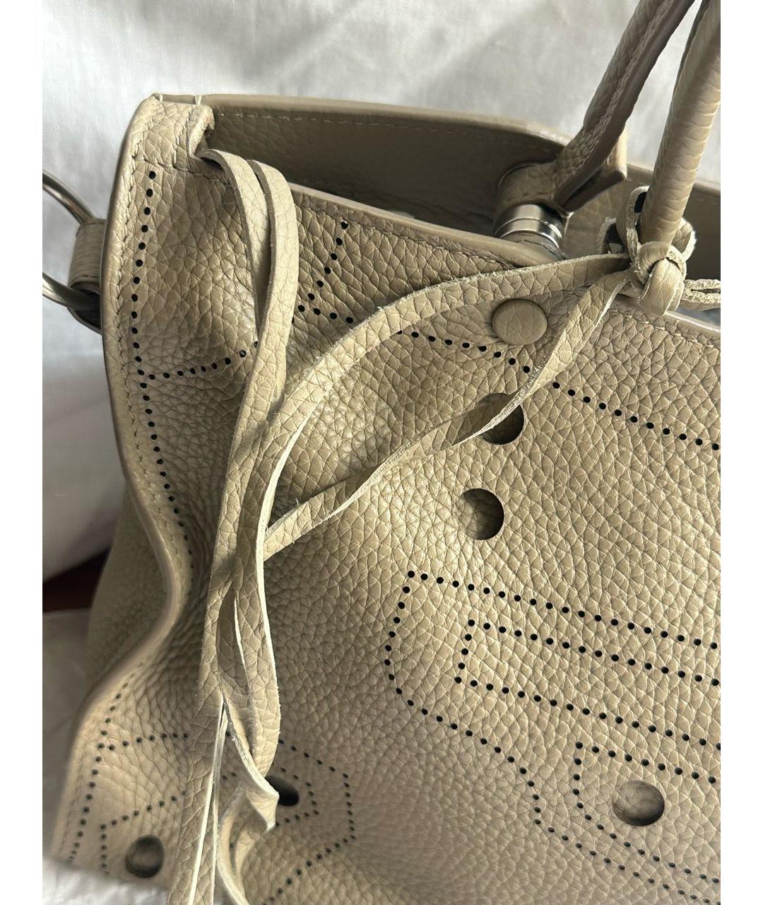 BALENCIAGA Бежевая кожаная сумка тоут, фото 2