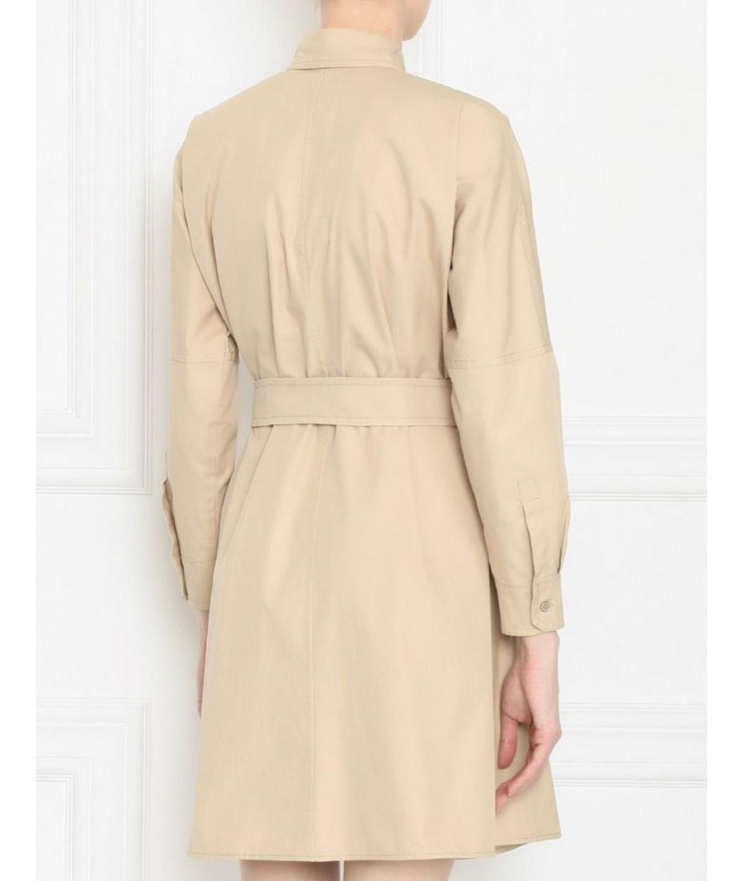 MAX MARA Бежевое хлопковое повседневное платье, фото 2