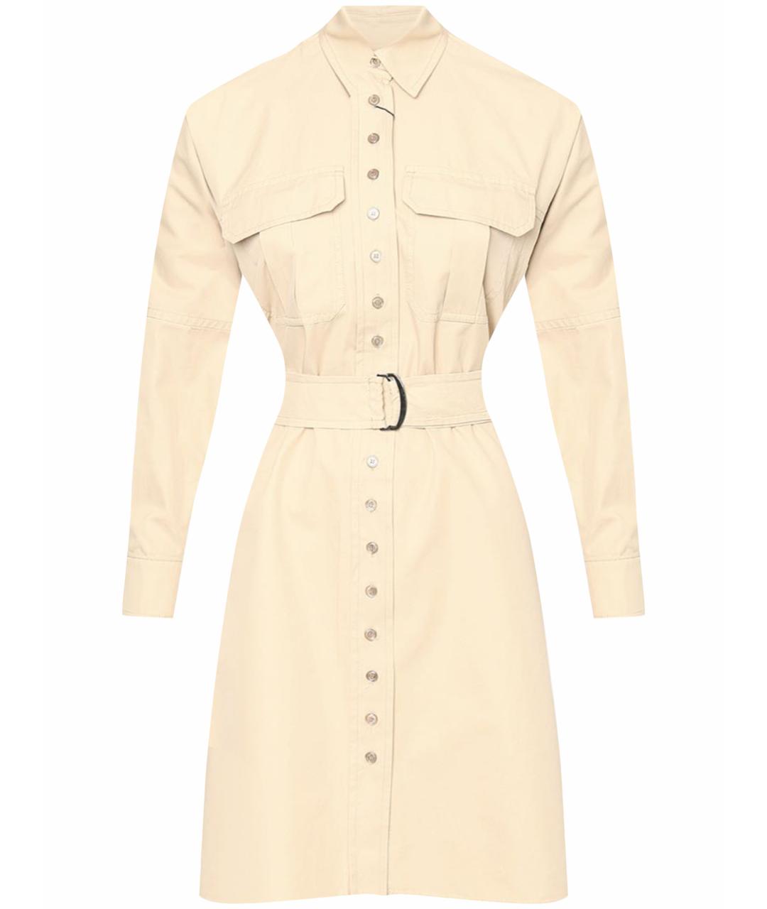 MAX MARA Бежевое хлопковое повседневное платье, фото 1