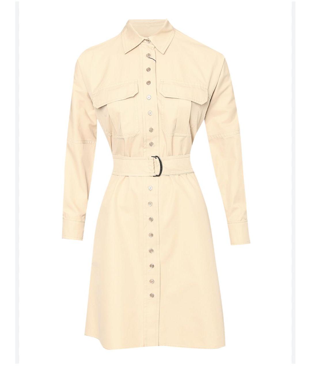 MAX MARA Бежевое хлопковое повседневное платье, фото 9