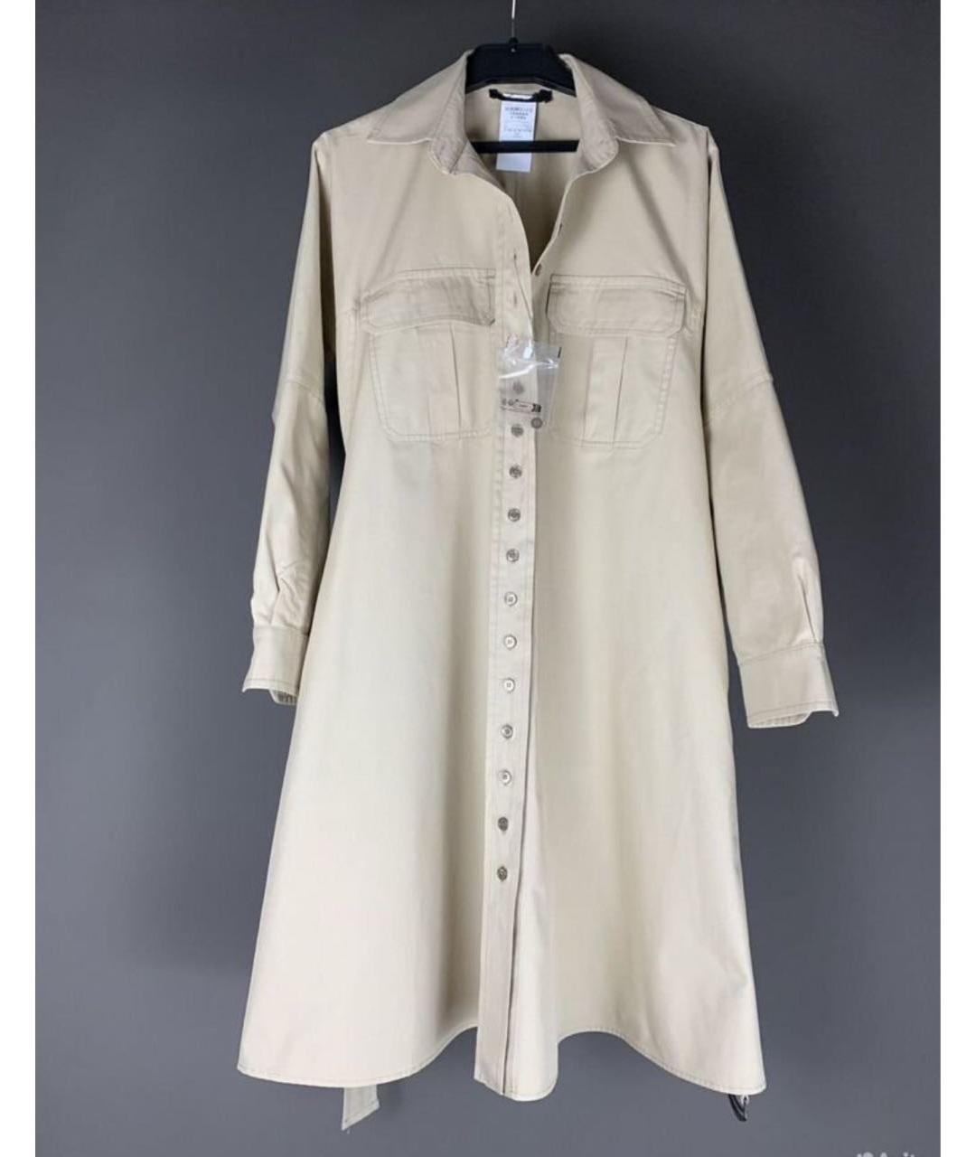 MAX MARA Бежевое хлопковое повседневное платье, фото 5