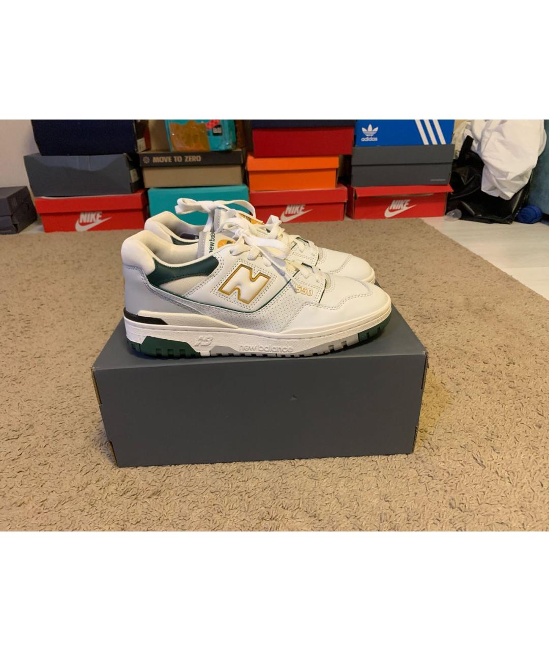 NEW BALANCE Белые низкие кроссовки / кеды из искусственной кожи, фото 9
