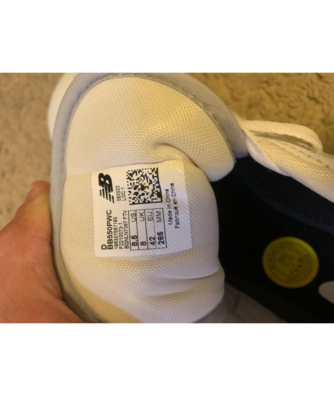 NEW BALANCE Белые низкие кроссовки / кеды из искусственной кожи, фото 5