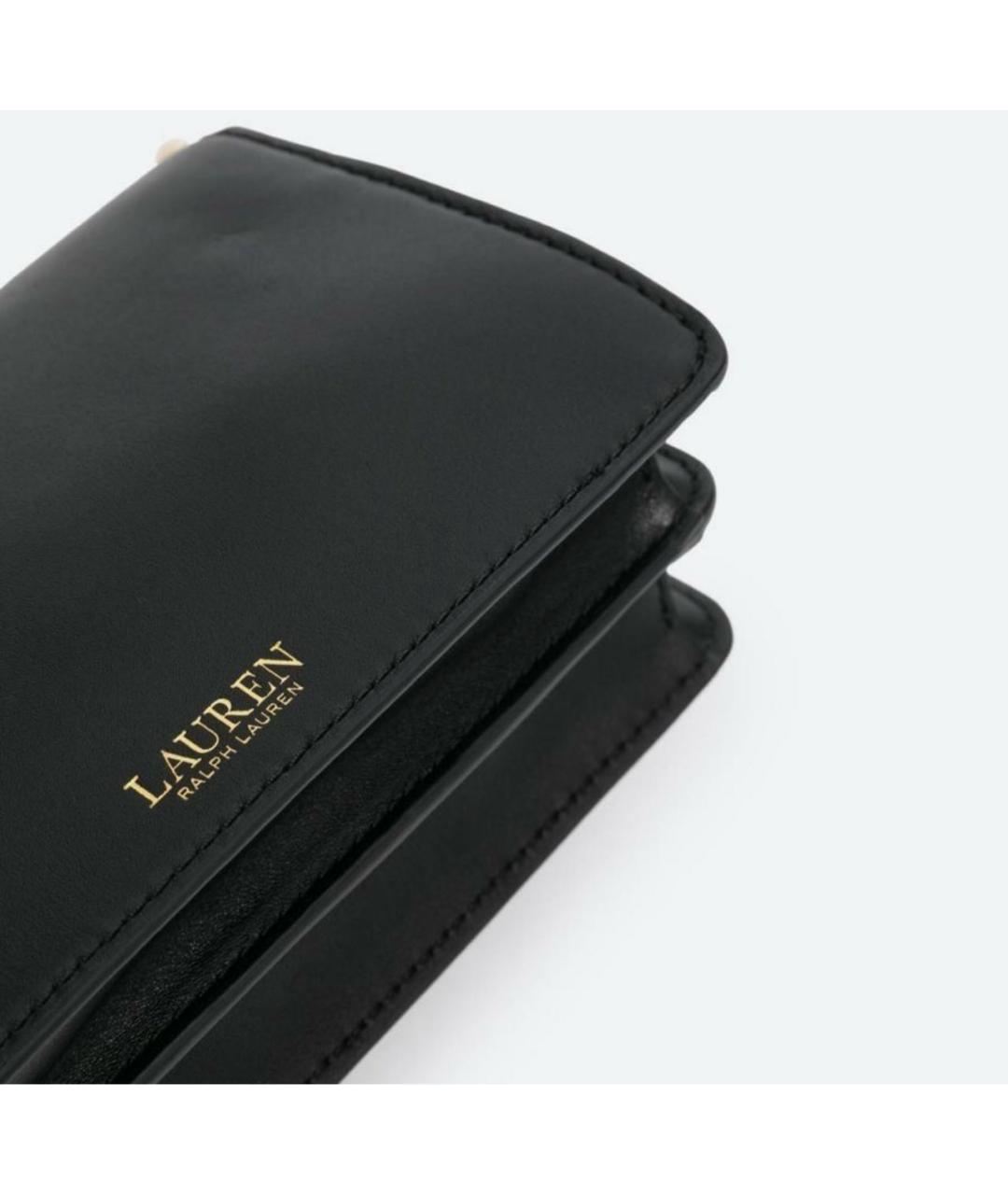 RALPH LAUREN Черная кожаная сумка с короткими ручками, фото 4