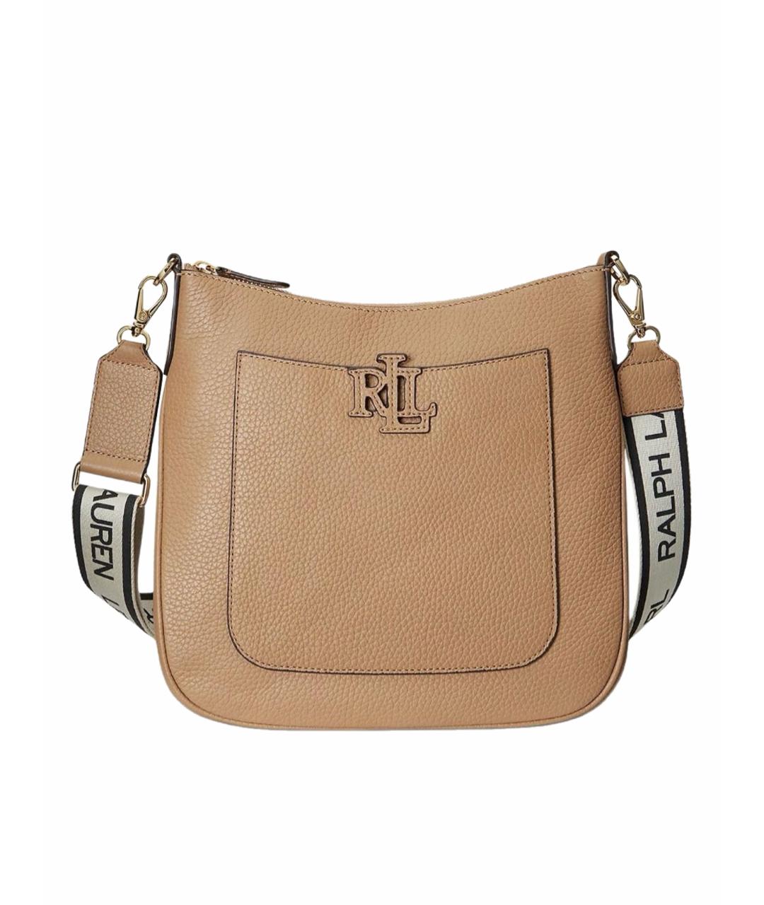 RALPH LAUREN Коричневая кожаная сумка через плечо, фото 1