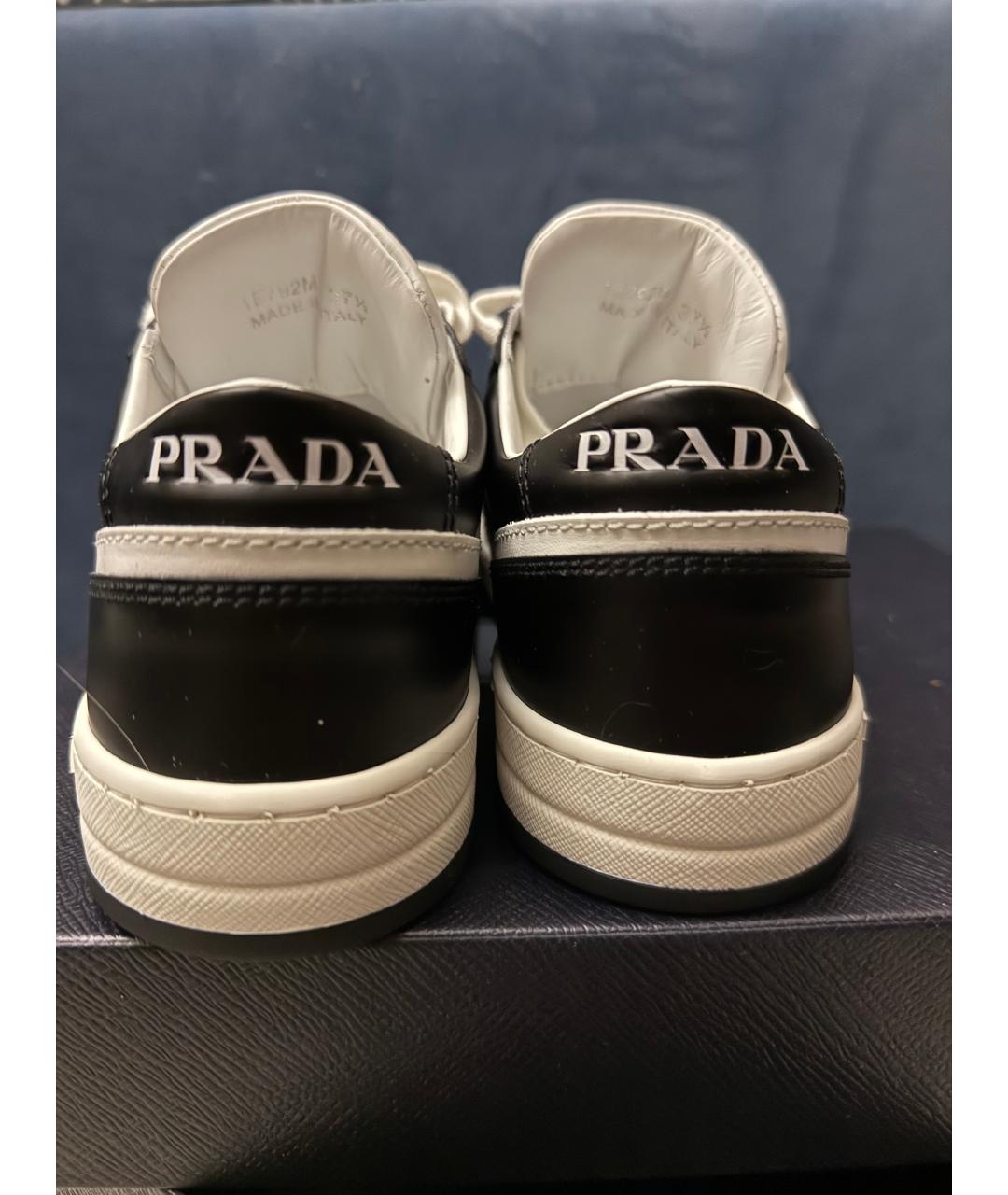 PRADA Белые кожаные кеды, фото 4
