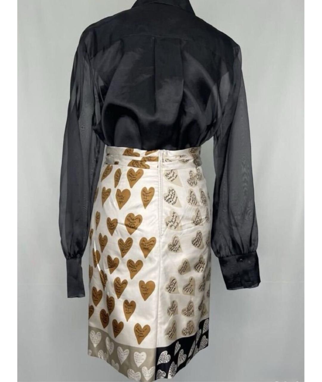 MAX MARA Белая шелковая юбка миди, фото 2