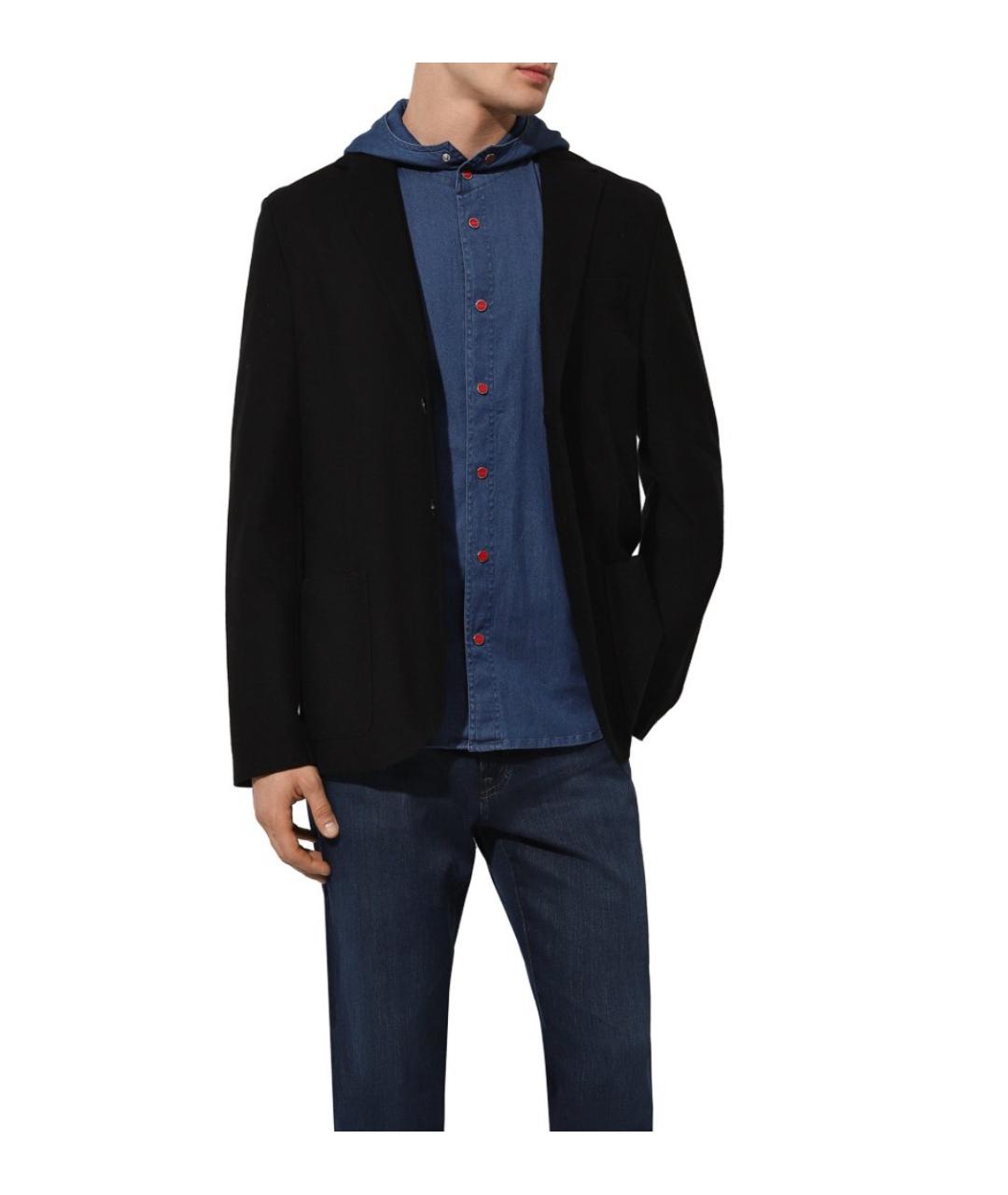 KITON Синяя хлопковая кэжуал рубашка, фото 5