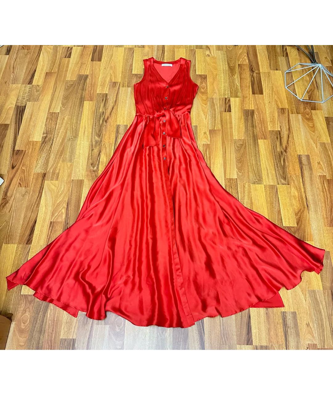 PIERRE BALMAIN Красный шелковый сарафан, фото 8