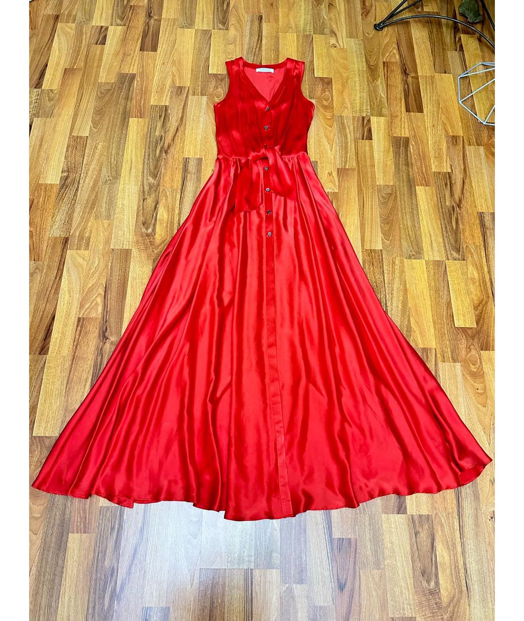 PIERRE BALMAIN Красный шелковый сарафан, фото 9