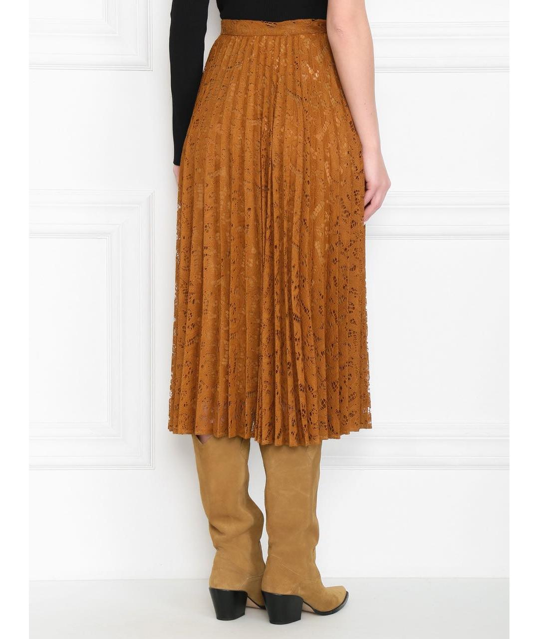 MAX MARA Коричневая полиэстеровая юбка макси, фото 2