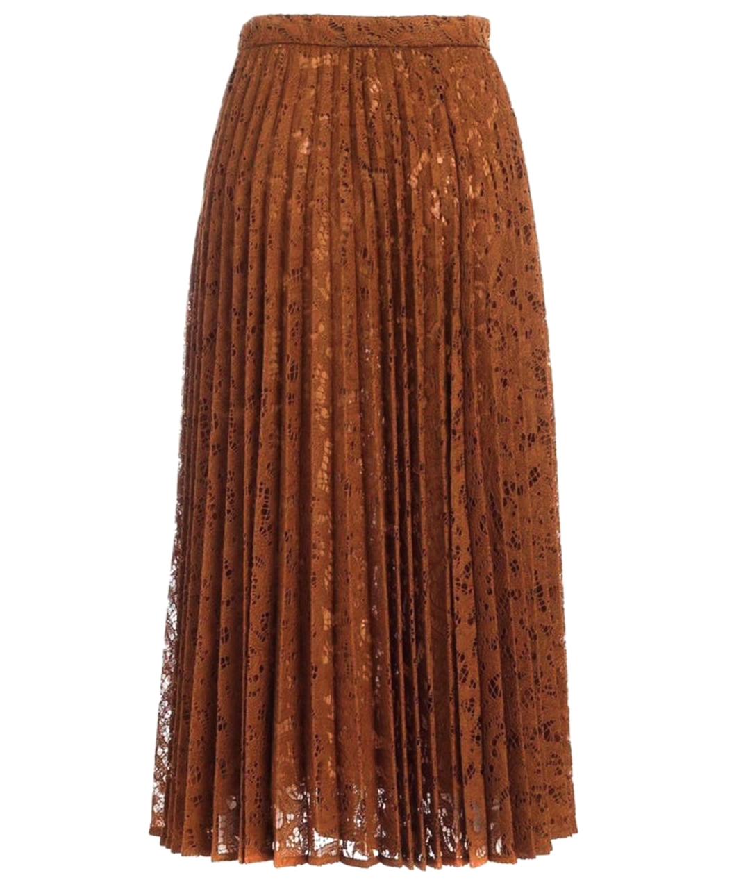 MAX MARA Коричневая полиэстеровая юбка макси, фото 1